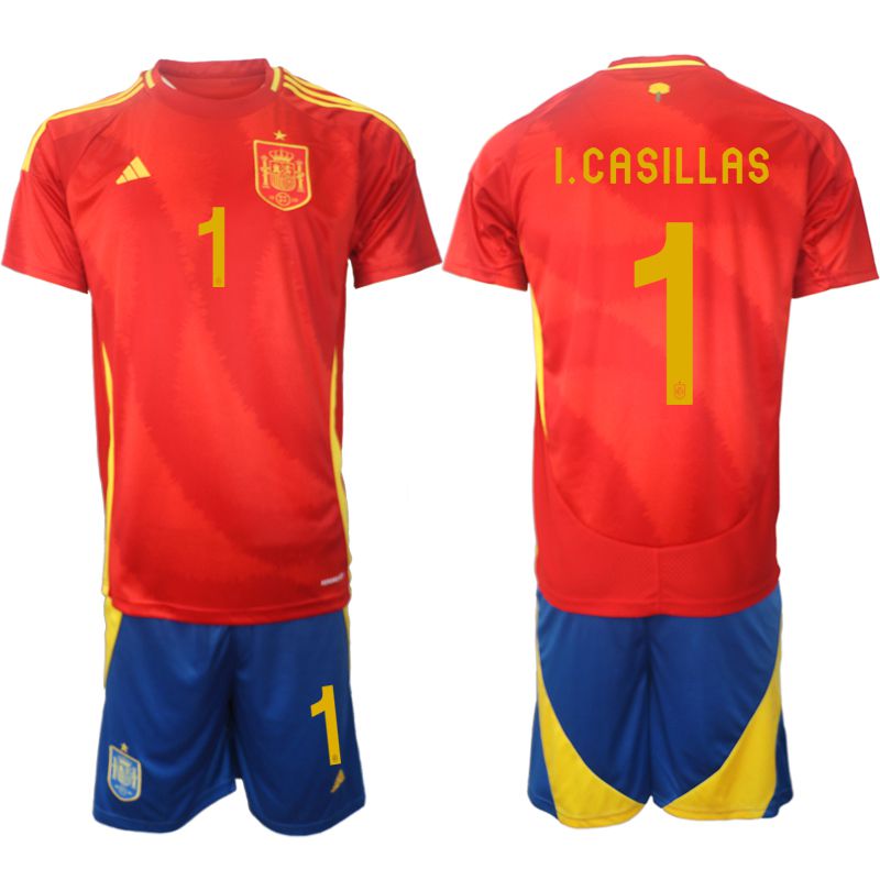Men 2024-2025 Season Spain home red #1 Soccer Jersey1->spain jersey->Soccer Country Jersey